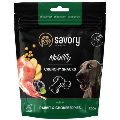 Хрусткі ласощі Savory для здоров&rsquo;я суглобів собак, кролик і чорноплідна горобина, 200 г 2010732 фото