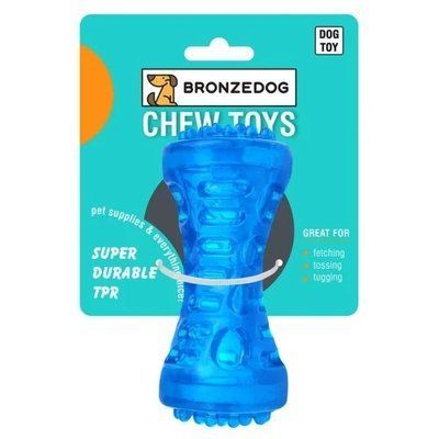Іграшка для собак BronzeDog Squeaky Bone, зі звуковим ефектом, 5&times;13 см синій 2013446 фото