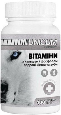 Вітаміни Unicum Premium "здорові зуби і кістки" для собак 100 табл. 100 г 1008269 фото