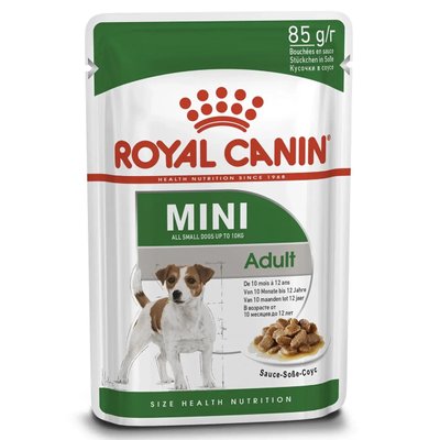 Вологий корм для дорослих собак дрібних порід Royal Canin Mini Adult 85 г (домашня птиця) 2001591 фото
