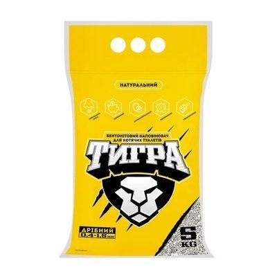 Бентонітовий наповнювач Тигра для котячих туалетів, гранула міні 0.4-1.5 мм, 5 кг 2010539 фото