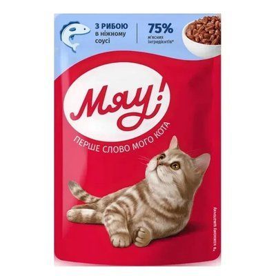 Влажный корм для кошек Мяу 85 г - рыба 2017451 фото