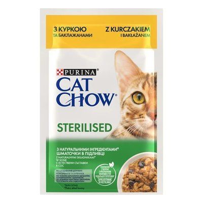 Вологий корм для кішок Purina Cat Chow Adult з яловичиною і баклажанами 85 г. 2006773 фото
