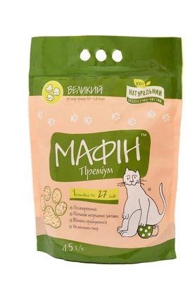 Наповнювач для котячого туалету бентонітовий Мафін Преміум 4.5 л 2010548 фото