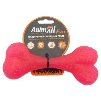 Игрушка AnimAll Fun кость, коралловая, 15 см 2013405 фото