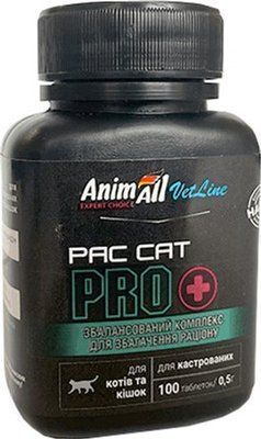 Витаминная добавка AnimAll VetLine PAC CAT PRO для котов и кошек 0.5 г х 100 т. 2006021 фото