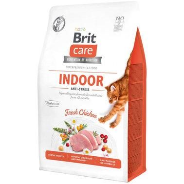 Сухий корм Brit Care Cat GF Indoor Anti-stress для дорослих котів 0.4 кг (Курка) 2007640 фото