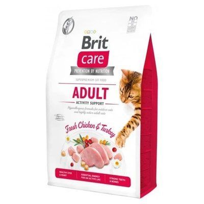 Сухой корм Brit Care Cat GF Adult Activity Support, для активных кошек, с курицей и индейкой, 2 кг 2008825 фото