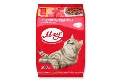 Сухой корм Мяу для кошек, с телятиной 300 г. 2005493 фото
