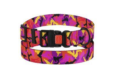 Ошейник BronzeDog Urban Camo, для собак, нейлоновый, фастекс пластиковый, розовый, 30-40&times;2 см 2004115 фото