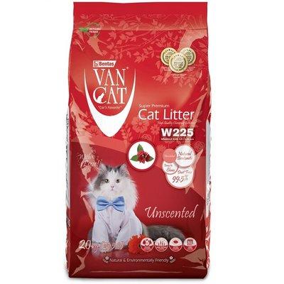 Наповнювач для котячого туалету Van Cat Premium Cat Litter Бентонітовий грудкувальний 20 кг (24 л) 2016808 фото