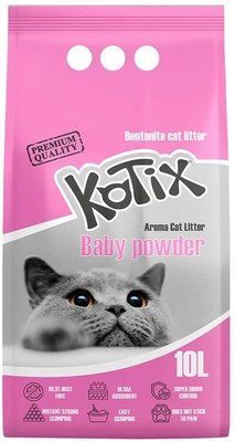 Наповнювач для котячого туалету Kotix Baby Powder Бентонітовий 10 л Рожеві гранули 2023630 фото
