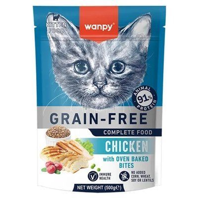 Беззерновий сухий корм Wanpy Kitten Grain Free Chicken для кошенят, курка, 500 г 2023440 фото