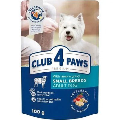 Вологий корм для собак Club 4 Paws з ягням для малих порід 100 г 2006751 фото