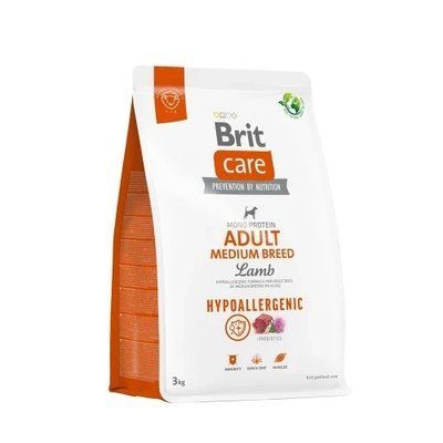 Сухий корм Brit Care Dog Hypoallergenic Adult Medium Breed для дорослих собак середніх порід, з ягням, 3 кг 2014682 фото