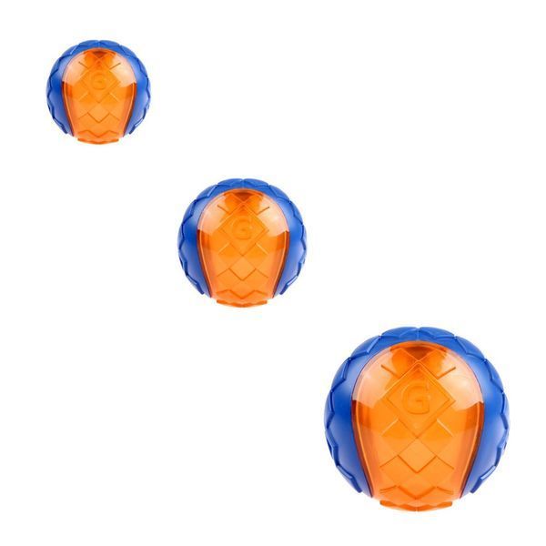 Іграшка для собак Bronzedog Gigwi Ball М'яч із пищалкою оранжево-синій L 8 см. 2006474 фото