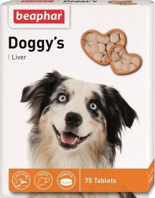 Ласощі для собак Beaphar Doggy's +Liver зі смаком печінки 75 таб. 2003168 фото