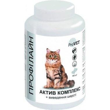 Витаминно-минеральная добавка ProVET Профилайн Актив Комплекс + выведение шерсти 180 таб. 2005540 фото