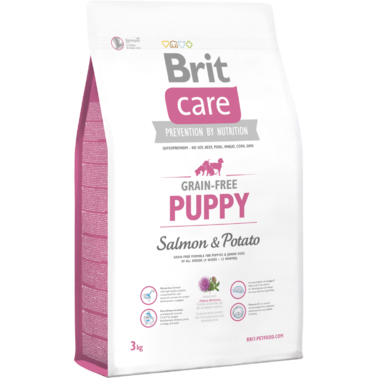 Сухой корм для щенков и молодых собак Brit Care GF Puppy Salmon & Potato с лососем 3 кг 2006539 фото