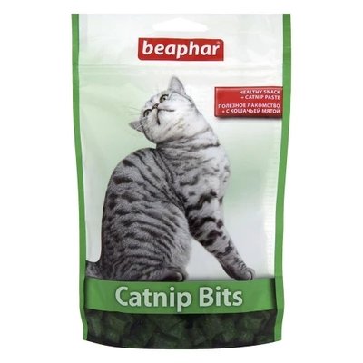 Лакомство Beaphar Catnip Bits для кошек, подушечки с кошачьей мятой, 150 г. 2013921 фото