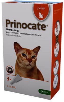 Краплі від бліх та паразитів для котів KRKA Prinocate до 4 кг 0.4 мл. - 1шт. 2007067 фото