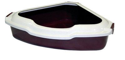 Туалет кутовий для кішок Croci з бортом 55x42x16 см коричневий 1007962 фото
