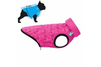 Двостороння куртка AiryVest Uni XS28 для собак, рожево-чорна 2006576 фото