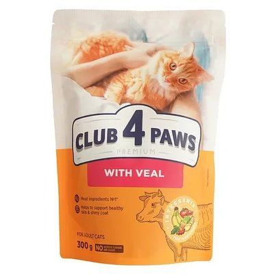 Сухой корм для кошек Club 4 Paws с телятиной, 300 г 2001226 фото