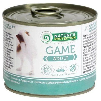 Консерва Natures Protection Adult Game для дорослих собак, 200 г 2013994 фото