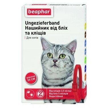 Нашийник Beaphar від бліх і кліщів для кішок 35 см червоний 1007928 фото