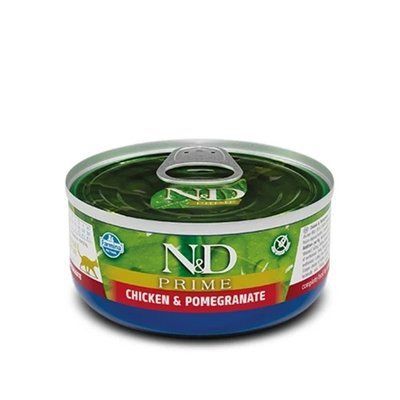 Вологий корм Farmina N&D Grain Free Prime Chicken Adult для котів, беззерновий, з куркою та гранатом 70 г 2011934 фото
