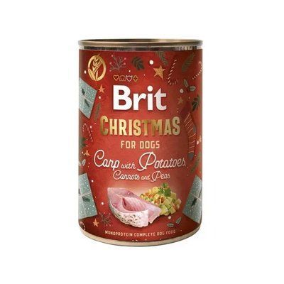 Влажный корм для собак Brit Mono Protein Christmas Carp with Potatoes 400 г - карп и картофель 2017237 фото