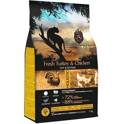 Сухий корм Ambrosia Grain Free для кошенят зі свіжою індичкою та куркою 5 кг 2022875 фото