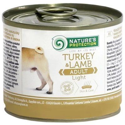 Консерва Natures Protection Adult Light Turkey & Lamb для дорослих собак, 200 г 2014225 фото