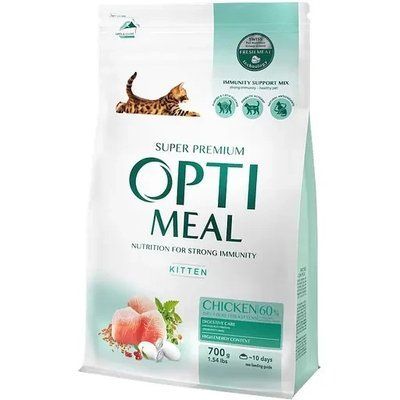 Сухой корм для котят Optimeal с курицей 0.7 кг 2006738 фото