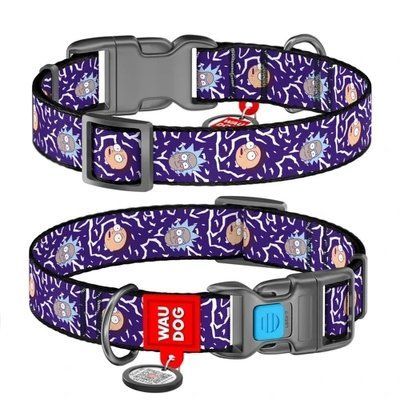 Нашийник Waudog Nylon c QR-паспортом для собак, малюнок "Рік і Морті 2", нейлон, пластик, 20 мм, 24-40 см 2013729 фото