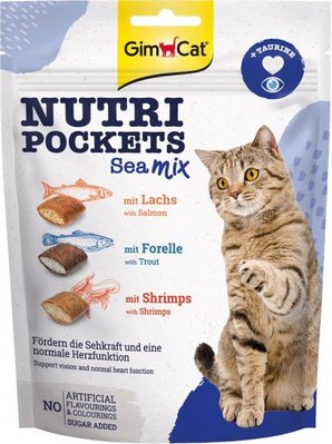 Вітамінні ласощі Gimborn GimCat Nutri Pockets для кішок Морський мікс 150 г 2006304 фото