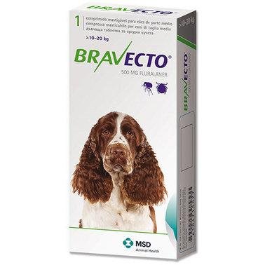 Жувальна таблетка Bravecto Бравекто від бліх і кліщів для собак 10 - 20 кг 2001236 фото