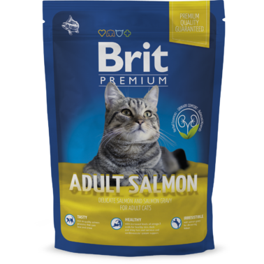 Сухой корм для взрослых кошек с лососем Brit Premium Adult Salmon 0.3 кг 2004987 фото