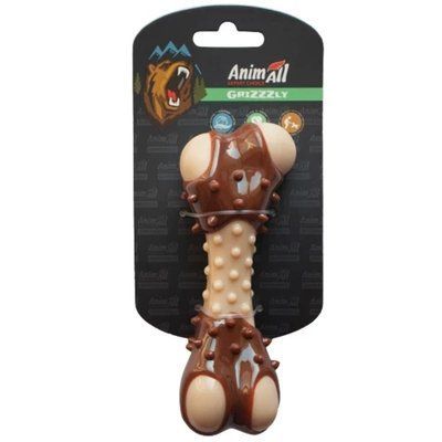 Іграшка AnimAll GrizZzly кісточка з ароматом м'яса, 13.5 см, коричнева 2008344 фото