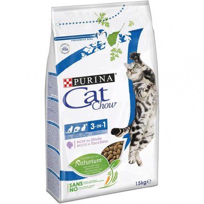 Сухий корм для кішок Purina Cat Chow 3 in 1 до формули потрійного дії 1.5 кг. 1007938 фото