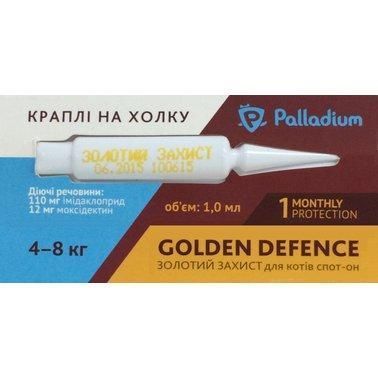 Капли на холку Palladium Golden Defence от паразитов для кошек весом от 4 до 8 кг, 1 мл ( 1 шт.) 1006124 фото