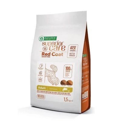 Сухий корм Natures Protection Red Coat Mini Breed для собак дрібних порід з рудою шерстю, з лососем, 1.5 кг 2013627 фото