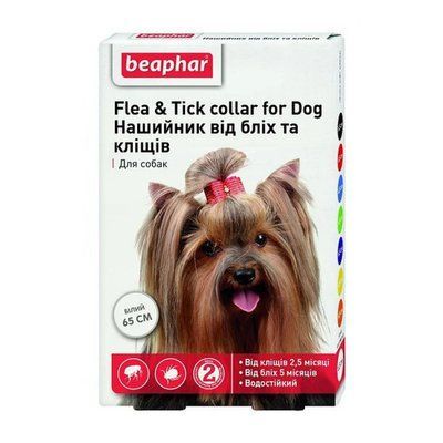 Нашийник Beaphar проти бліх та кліщів для собак, білий, 65 см 6025 фото