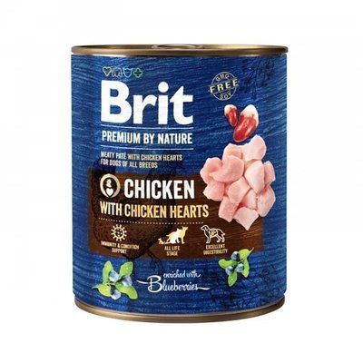 Консервы Brit Premium by Nature, для собак, курица с куриным сердцем, 800 г 2007130 фото