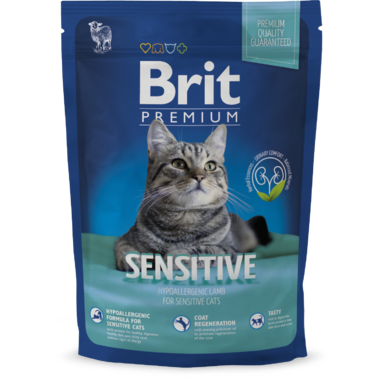 Сухой корм для взрослых кошек с ягненком Brit Premium Adult Sensitive 0.3 кг 2002537 фото