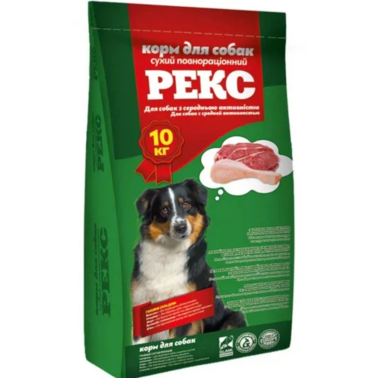 Сухий корм Рекс для собак середньої активності 10 кг 1004995 фото