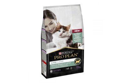 Сухий корм для кошенят Purina Pro Plan LiveClear Kitten для зменшення алергенів на шерсті з індичкою, 1.4 кг 2005844 фото