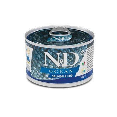Вологий корм Farmina N&D Grain OCEAN SALMON & COD ADULT MINI для собак дрібних порід, з лососем і тріскою, 140 г 2016614 фото