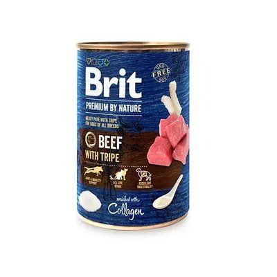 Беззерновой влажный корм для собак Brit Premium by Nature, говядина с требухой, 400 г 2009161 фото